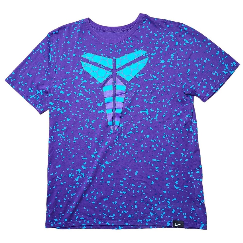 Kobe Bryant Mens Size Medium Purple Mamba Nike Tee Athletic T-shirt paint splat